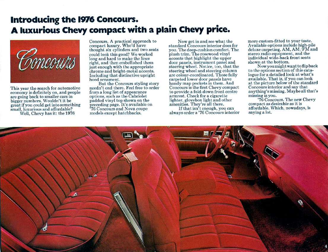 1975 Chevrolet Nova and Concours Canadian Brochure Page 12